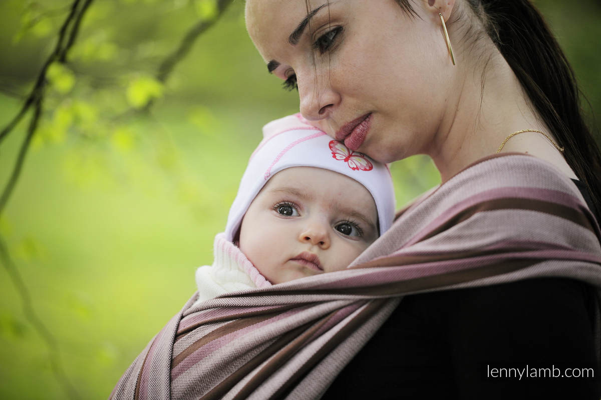 Baby Sling, Broken Twill Weave - Stuffed Chocolate - size L #babywearing