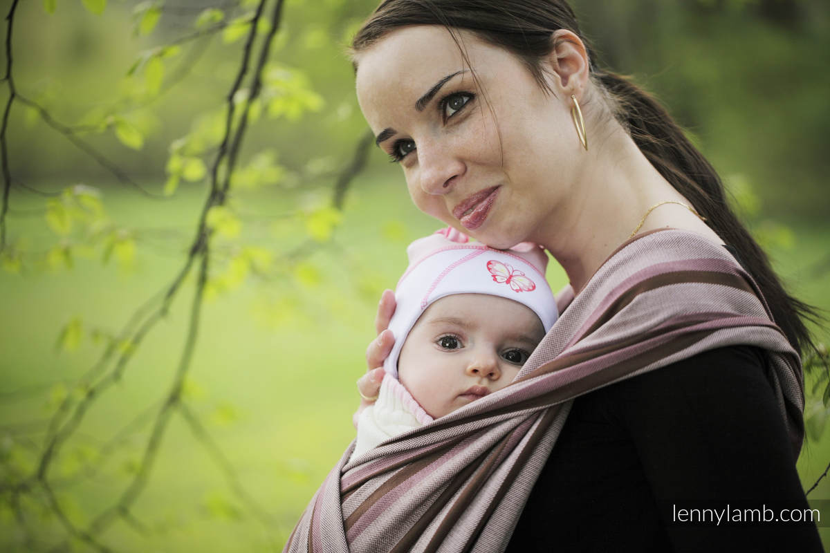 Baby Sling, Broken Twill Weave - Stuffed Chocolate - size L #babywearing