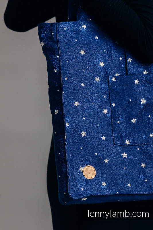 Bolso hecho de tejido de fular (96% algodón, 4% hilo metalizado) - TWINKLING STARS - talla estándar 37 cm x 37 cm #babywearing