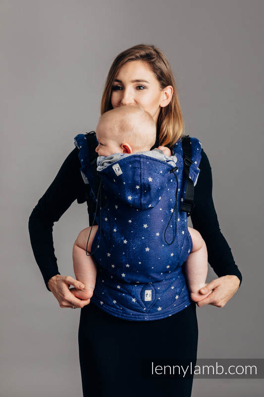 Mochila ergonómica, talla Toddler, jacquard 96% algodón, 4% hilo metalizado - TWINKLING STARS - Segunda generación #babywearing