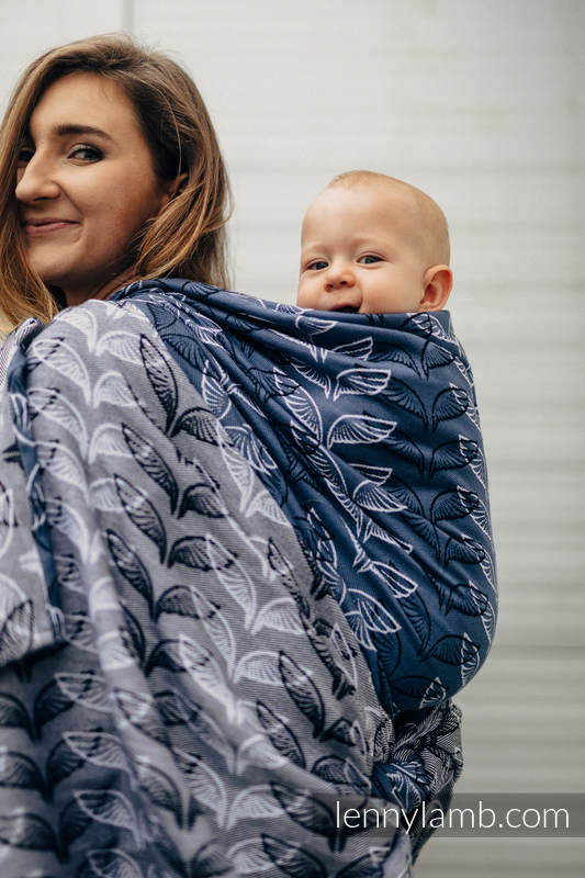 Żakardowa chusta do noszenia dzieci, 100% bawełna - SKRZYDŁA ANIOŁA - rozmiar S #babywearing