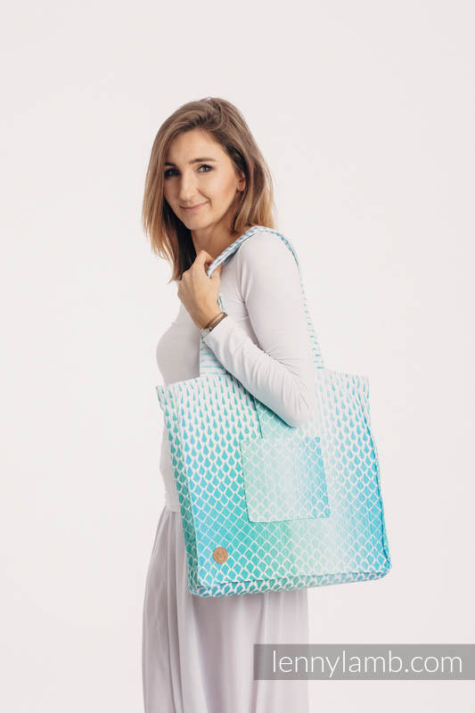 Shoulder bag made of wrap fabric (100% cotton) - ICICLES - ICE MINT - standard size 37cmx37cm #babywearing