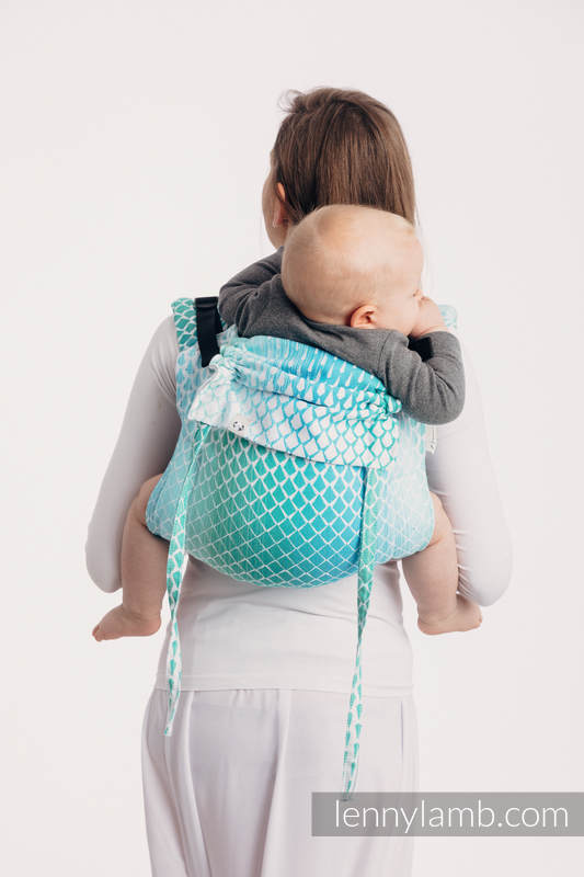 Lenny Buckle Onbuhimo baby carrier, standard size, jacquard weave (100% cotton) - ICICLES - ICE MINT #babywearing