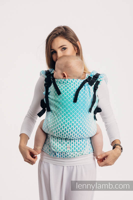 LennyUp Carrier, Standard Size, jacquard weave 100% cotton - ICICLES - ICE MINT #babywearing