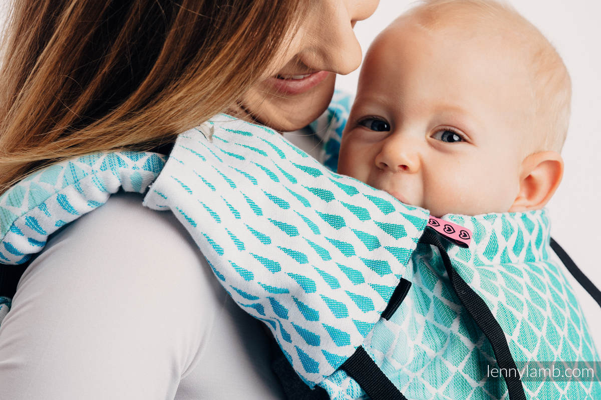 Ensemble protège bretelles et sangles pour capuche (60% coton, 40% polyester) - ICICLES - ICE MINT #babywearing
