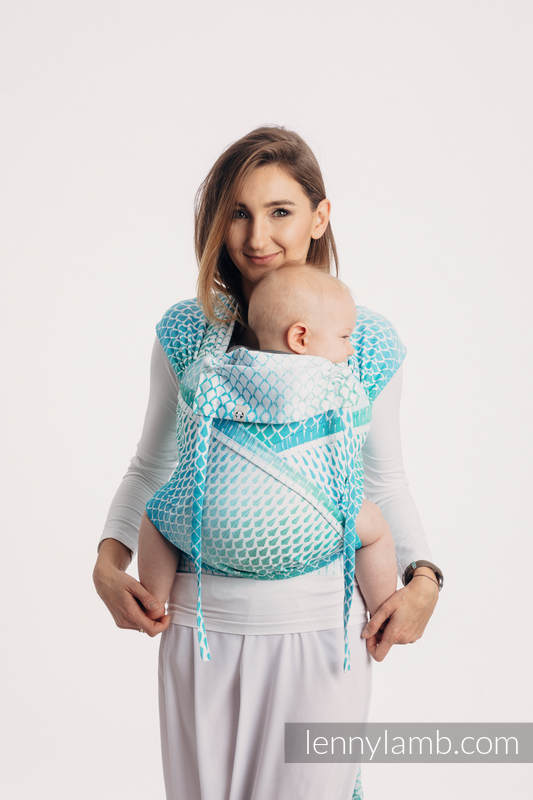 WRAP-TAI carrier Mini with hood/ jacquard twill / 100% cotton / ICICLES - ICE MINT #babywearing