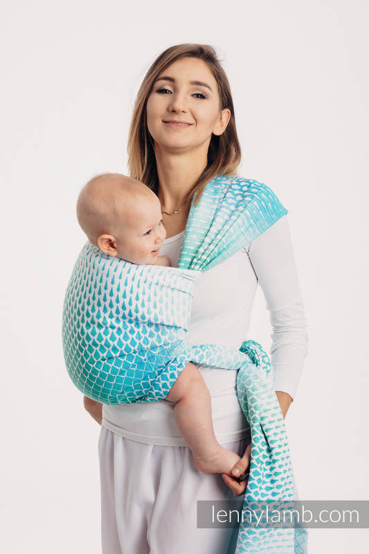 Fular, tejido jacquard (100% algodón) - ICICLES - ICE MINT - talla M (grado B) #babywearing