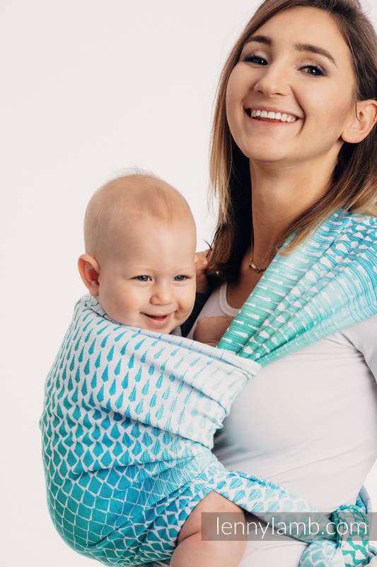 Baby Wrap, Jacquard Weave (100% cotton) - ICICLES - ICE MINT - size XS (grade B) #babywearing