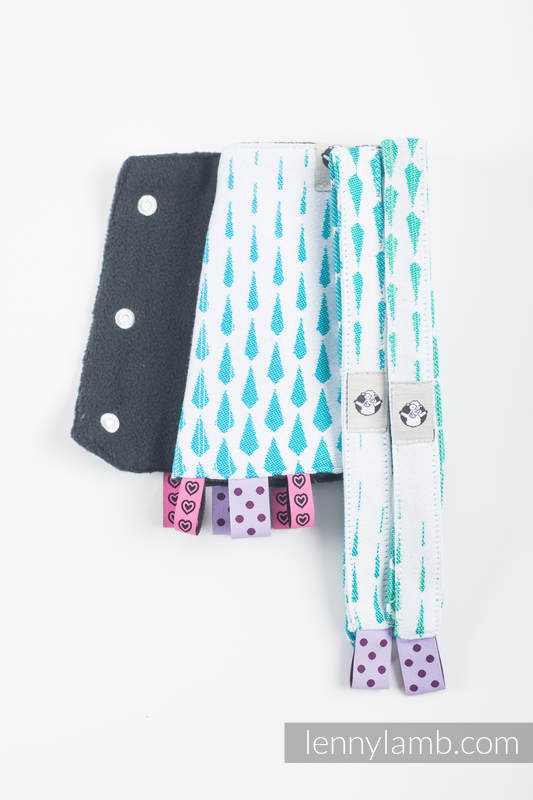 Drool Pads & Reach Straps Set, (60% cotton, 40% polyester) - ICICLES - ICE MINT (grade B) #babywearing