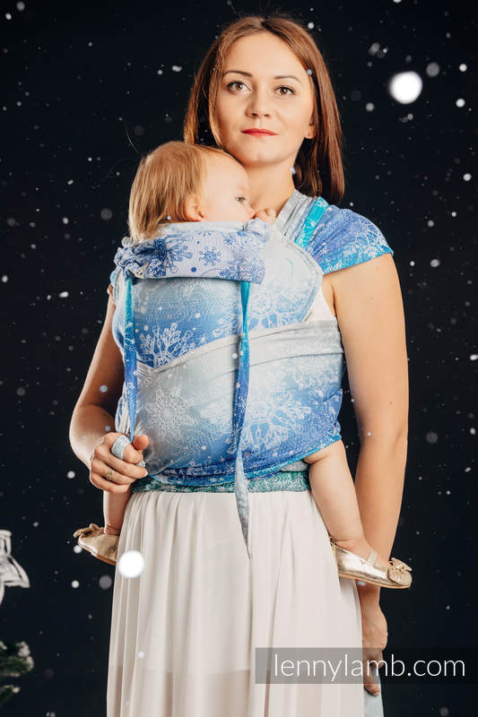 WRAP-TAI carrier Toddler with hood/ jacquard twill / 96% cotton, 4% metallised yarn - SNOW QUEEN - MAGIC LAKE #babywearing