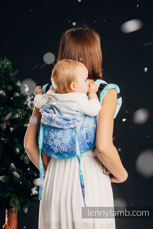 Lenny Buckle Onbuhimo baby carrier, toddler size, jacquard weave (96% cotton, 4% metallised yarn) - SNOW QUEEN - MAGIC LAKE #babywearing