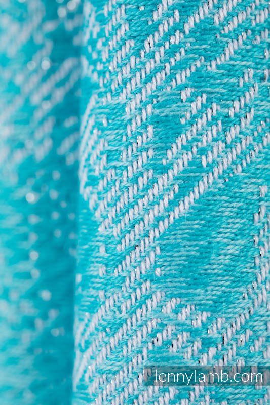 Baby Wrap, Jacquard Weave (96% cotton, 4% metallised yarn) - SNOW QUEEN - MAGIC LAKE - size L #babywearing
