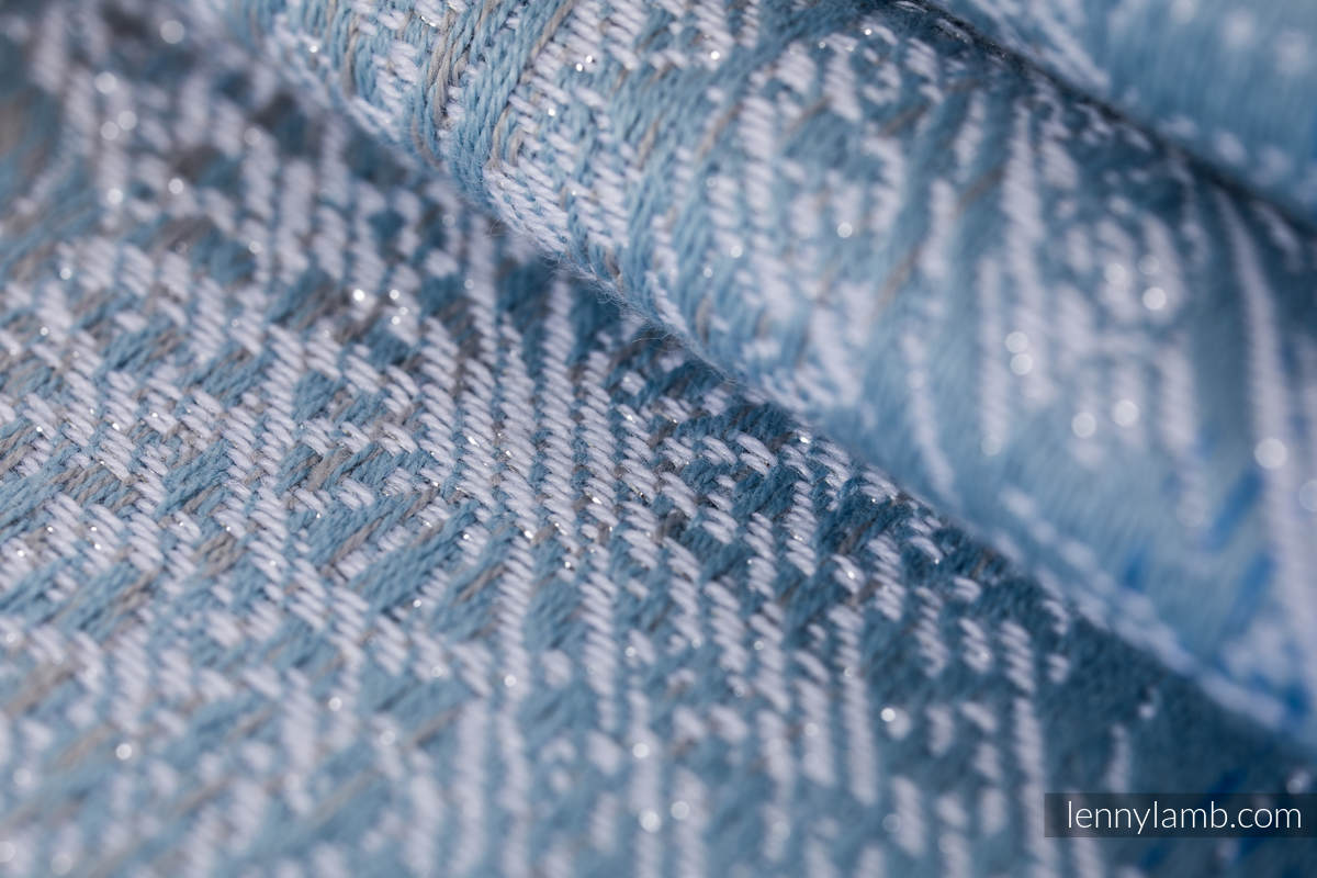 Fular, tejido jacquard (96% algodón, 4% hilo metalizado) - SNOW QUEEN - MAGIC LAKE - talla XS #babywearing