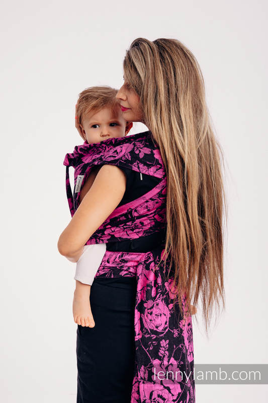WRAP-TAI Mini avec capuche, jacquard/ 100% coton - RETRO 'N' ROSES #babywearing