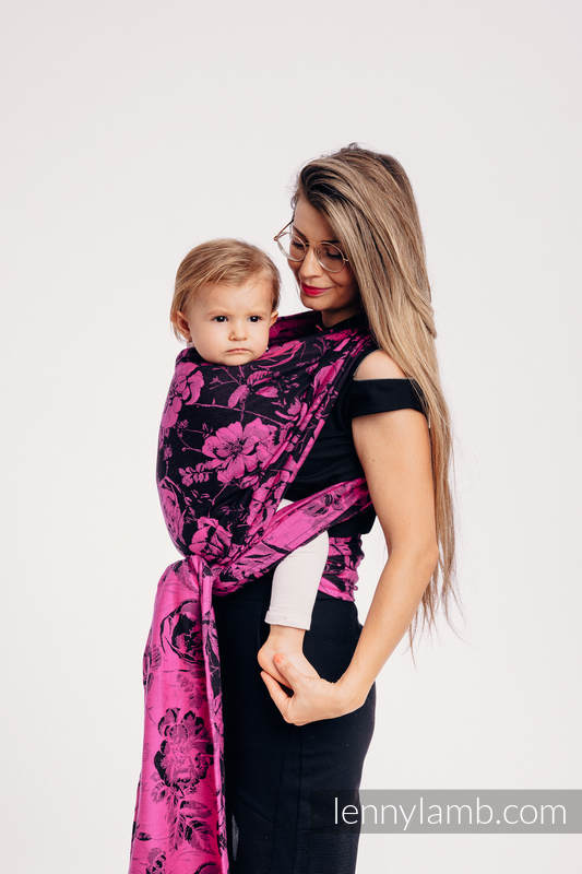 Fular, tejido jacquard (100% algodón) - RETRO 'N' ROSES - talla XL #babywearing