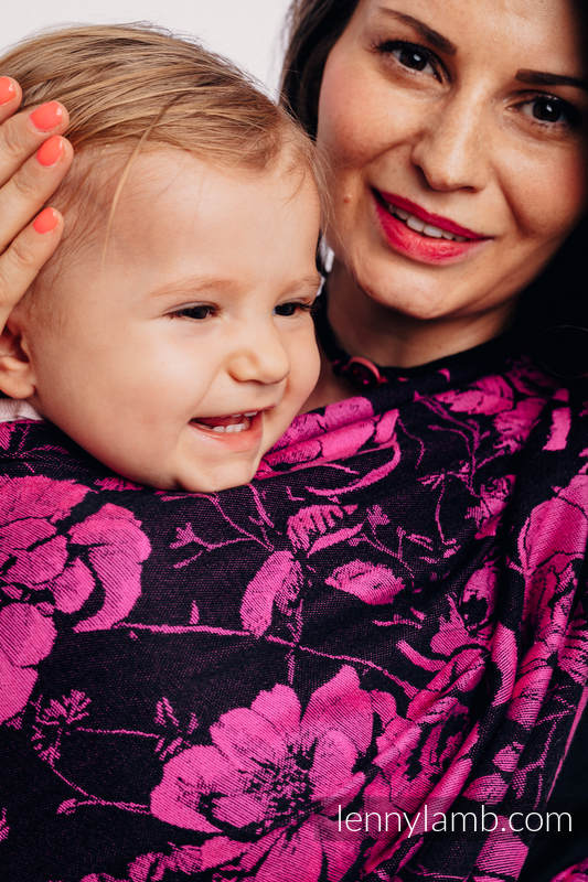 Żakardowa chusta do noszenia dzieci, 100% bawełna - RETRO 'N' ROSES - rozmiar XL #babywearing