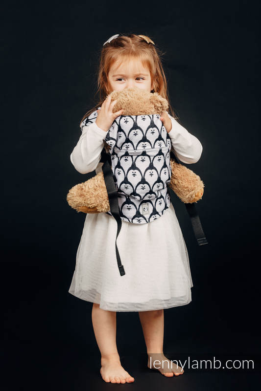 Mochila portamuñecos hecha de tejido, 100% algodón - DOMINICAN PENGUIN #babywearing