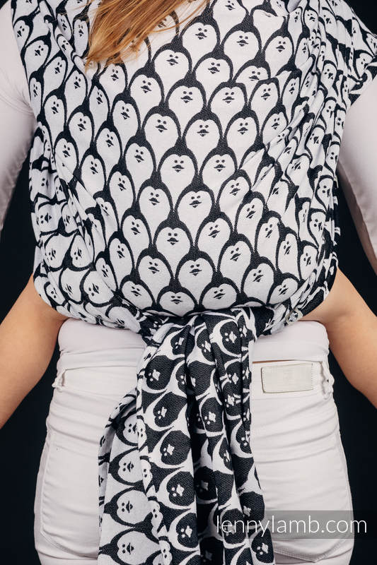 Żakardowa chusta do noszenia dzieci, 100% bawełna - PINGWIN DOMINIKAŃSKI - rozmiar S #babywearing