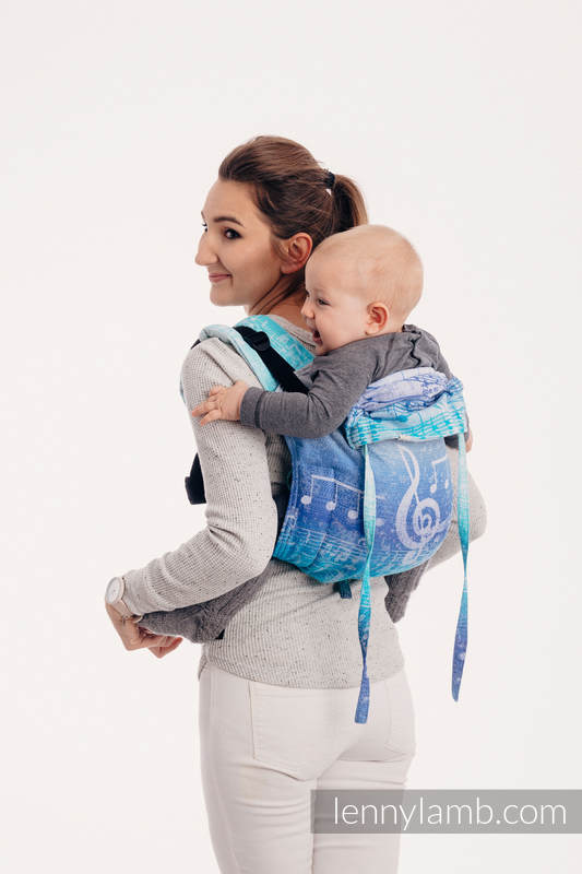Lenny Buckle Onbuhimo baby carrier, toddler size, jacquard weave (100% cotton) - SYMPHONY AURORA #babywearing