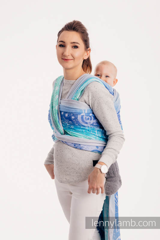 Żakardowa chusta do noszenia dzieci, bawełna - SYMFONIA ZORZA POLARNA  - rozmiar M #babywearing