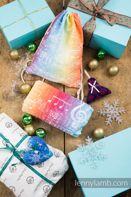 Christmas Gift Set for a Mum - Pleasure (Baby Wrap 100% cotton ,Sackpack 100% cotton, Christamas Ornament - 100% cotton) #babywearing