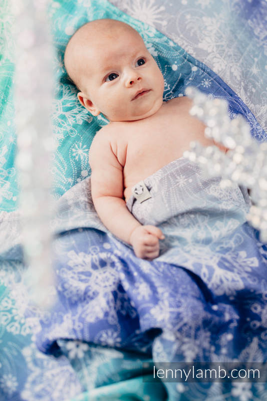 Swaddle Blanket Set - SNOW QUEEN MAGIC LAKE, ICED LACE TURQUOISE&WHITE #babywearing