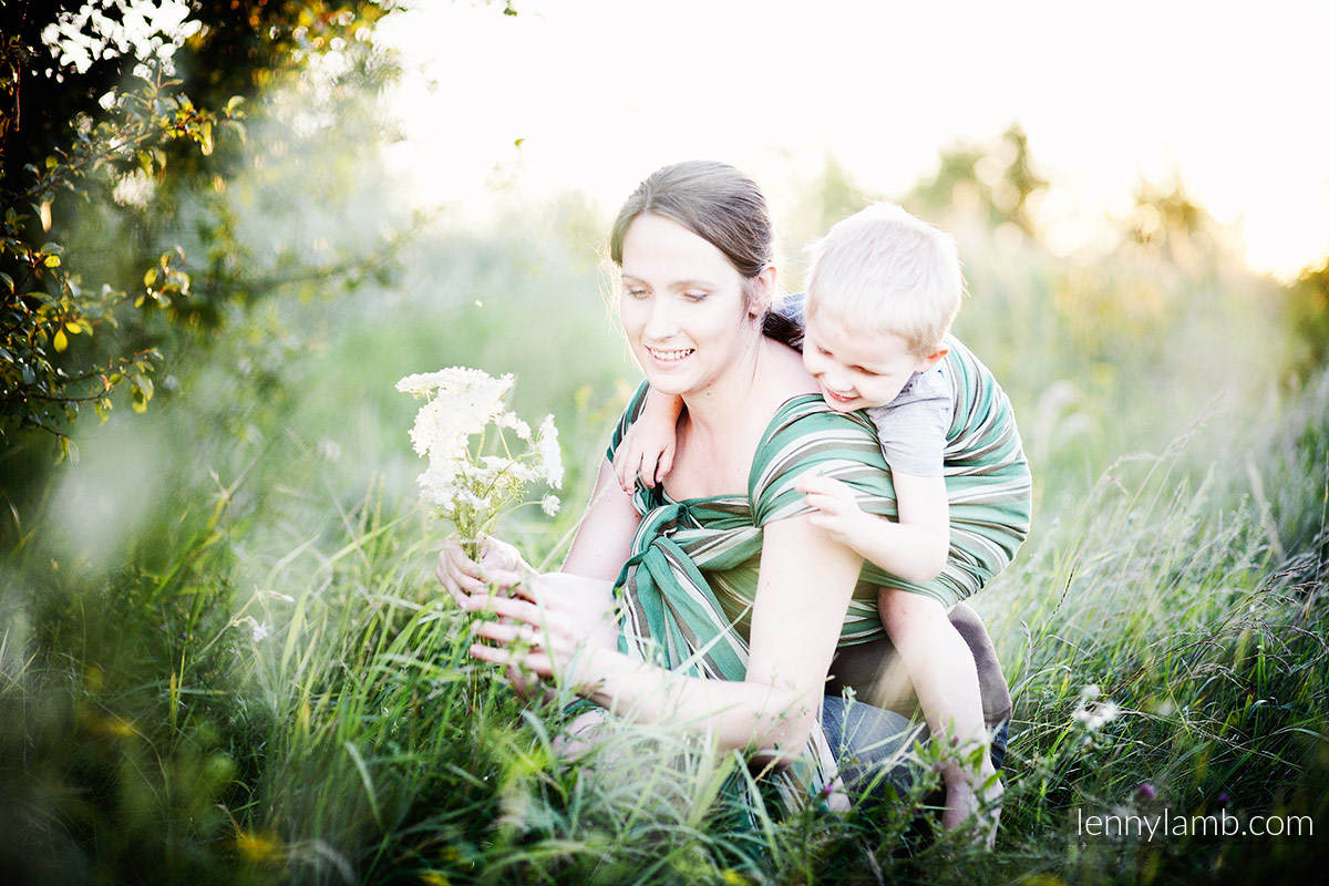 Baby Sling, Broken Twill Weave - Mint Twig - size M #babywearing