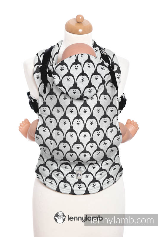 Mochila ergonómica, talla bebé, jacquard 100% algodón - DOMINICAN PENGUIN - Segunda generación #babywearing
