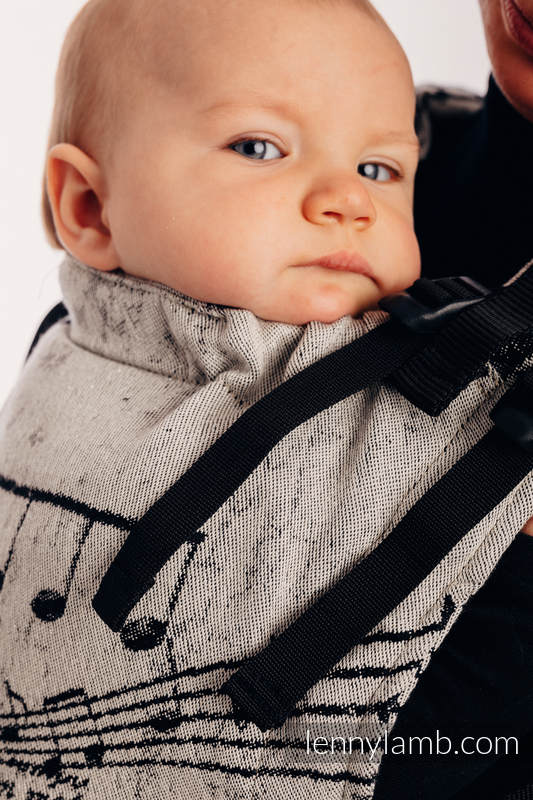 Nosidełko LennyUp z tkaniny żakardowej (96% bawełna, 4% przędza metalizowana), rozmiar standard - SYMFONIA LŚNIĄCY PYŁ #babywearing
