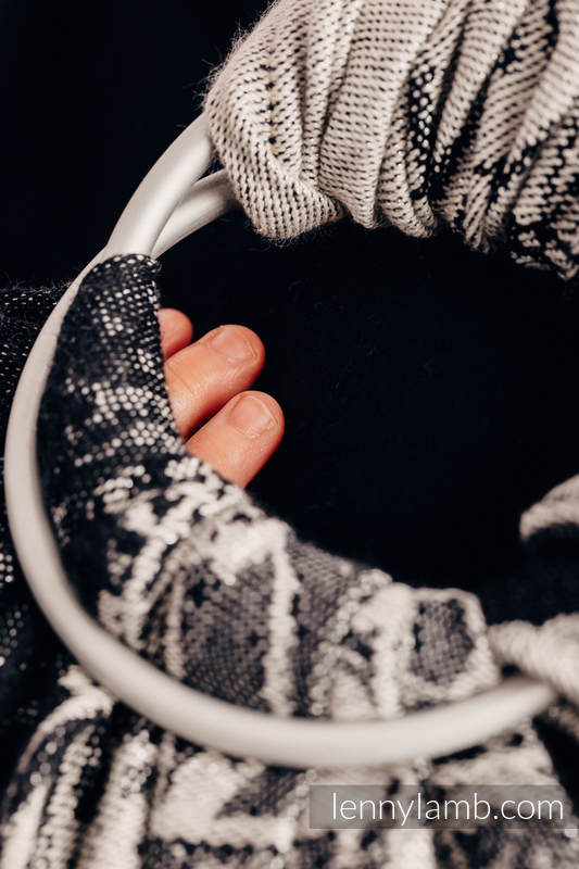 Ringsling, Jacquard Weave (96% cotton, 4% metallised yarn) - SYMPHONY GLOWING DUST - long 2.1m #babywearing