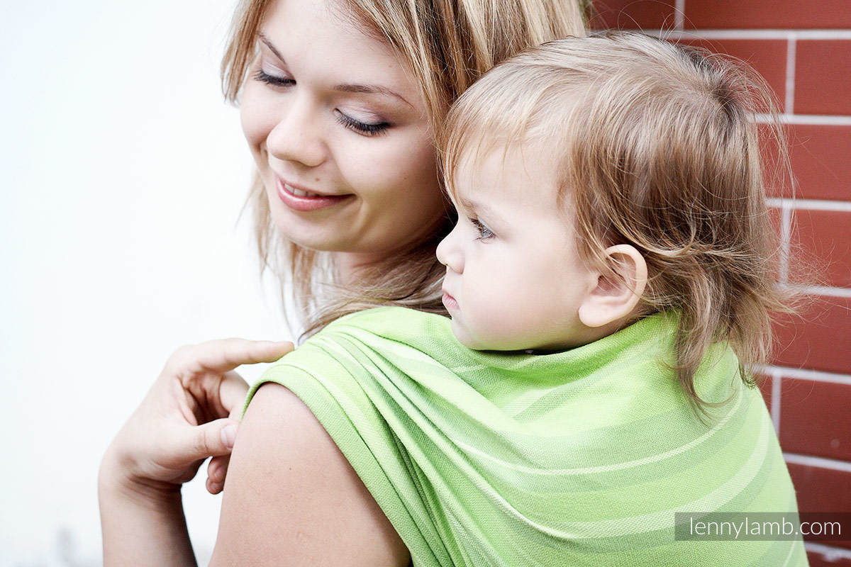 Baby Sling, Broken Twill Weave - Pistachio Summer - size M #babywearing