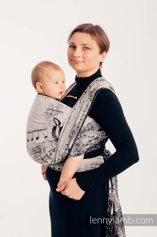 Baby Wrap, Jacquard Weave (96% cotton, 4% metallised yarn) - SYMPHONY GLOWING DUST - size XL #babywearing