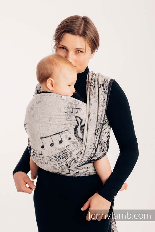 Baby Wrap, Jacquard Weave (96% cotton, 4% metallised yarn) - SYMPHONY GLOWING DUST  - size XS #babywearing