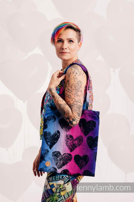 Shopping bag made of wrap fabric (100% cotton) - LOVKA PINKY VIOLET #babywearing