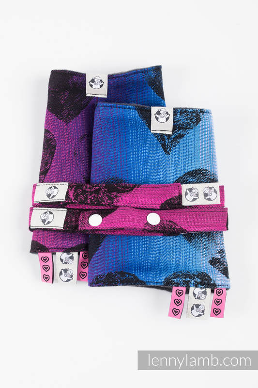 Drool Pads & Reach Straps Set, (60% cotton, 40% polyester) - LOVKA PINKY VIOLET #babywearing