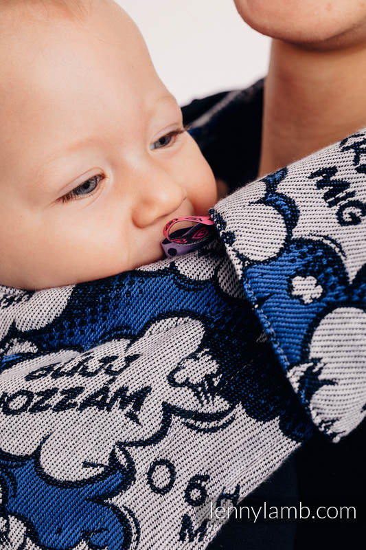 LennyUp Tragehilfe, Größe Standard, Jacquardwebung, 100% Baumwolle - HUG ME - BLUE #babywearing