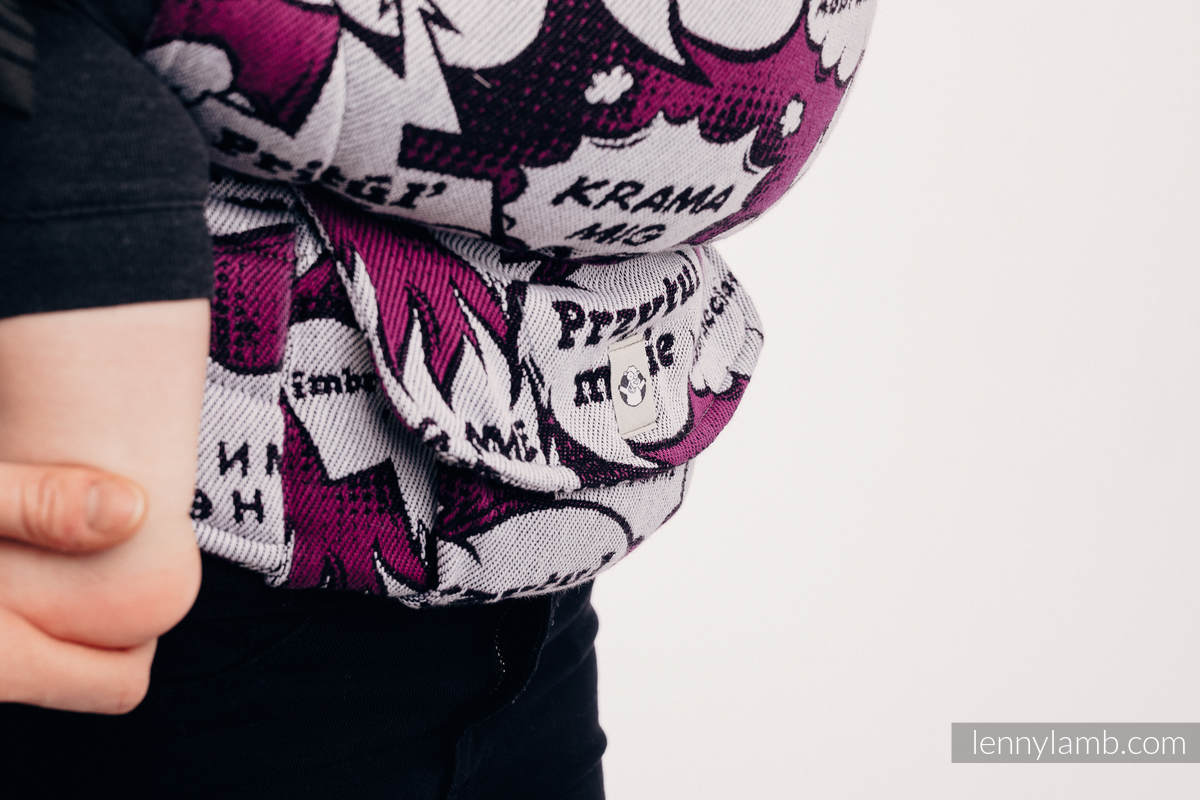 Mochila LennyUp, talla estándar, tejido jaquard 100% algodón - conversión de fular HUG ME - PINK  #babywearing