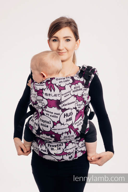 LennyUp Tragehilfe, Größe Standard, Jacquardwebung, 100% Baumwolle - HUG ME - PINK  #babywearing