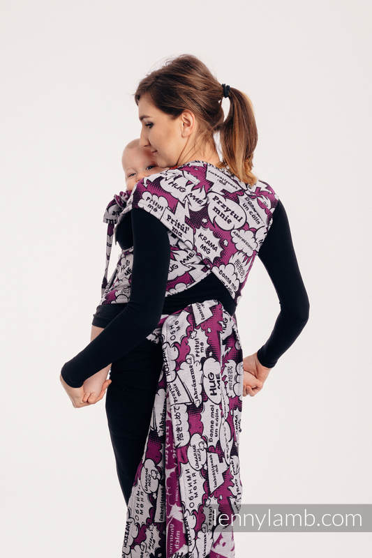 WRAP-TAI Toddler avec capuche, jacquard/ 100% coton - HUG ME - PINK  #babywearing
