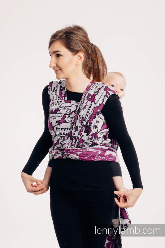 Fular, tejido jacquard (100% algodón) - HUG ME - PINK - talla S #babywearing