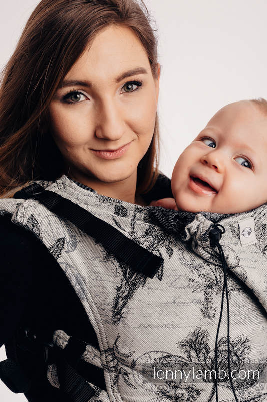 Ergonomische Tragehilfe, Größe Baby, Jacquardwebung, 100% Baumwolle - HERBARIUM ROUNDHAY GARDEN - Zweite Generation #babywearing