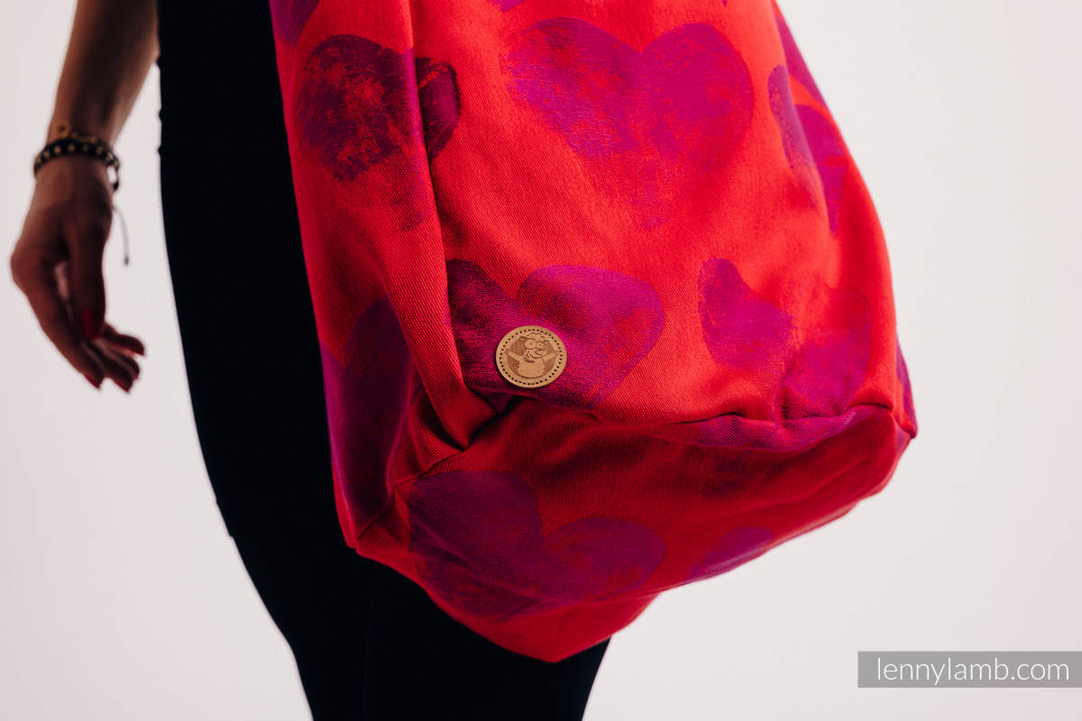 Hobo Bag made of woven fabric, 100% cotton - LOVKA MY VALENTINE #babywearing
