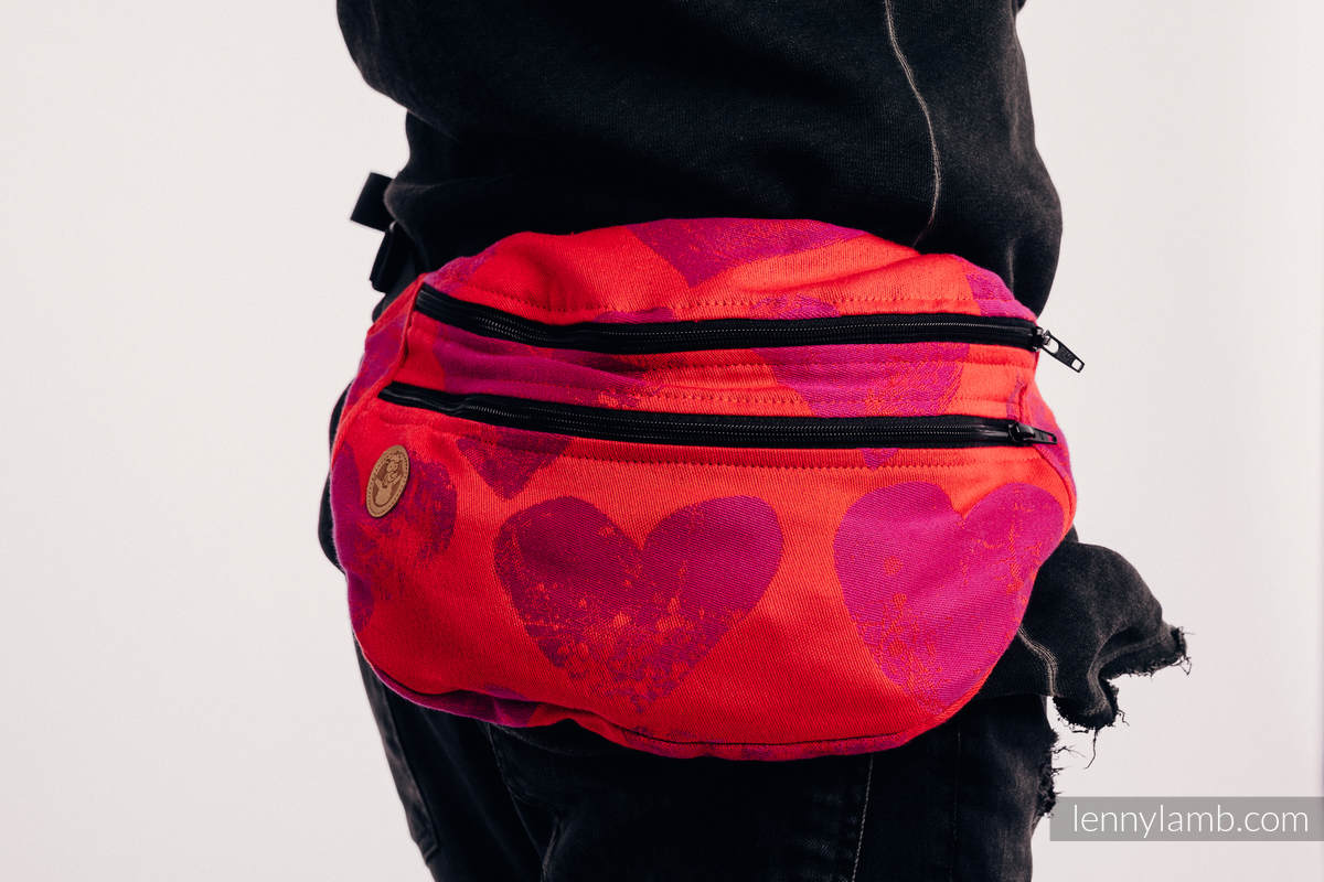 Waist Bag made of woven fabric, size large (100% cotton) - LOVKA MY VALENTINE #babywearing