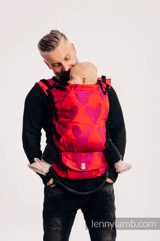 Mochila LennyUp, talla estándar, tejido jaquard 100% algodón - conversión de fular LOVKA MY VALENTINE #babywearing