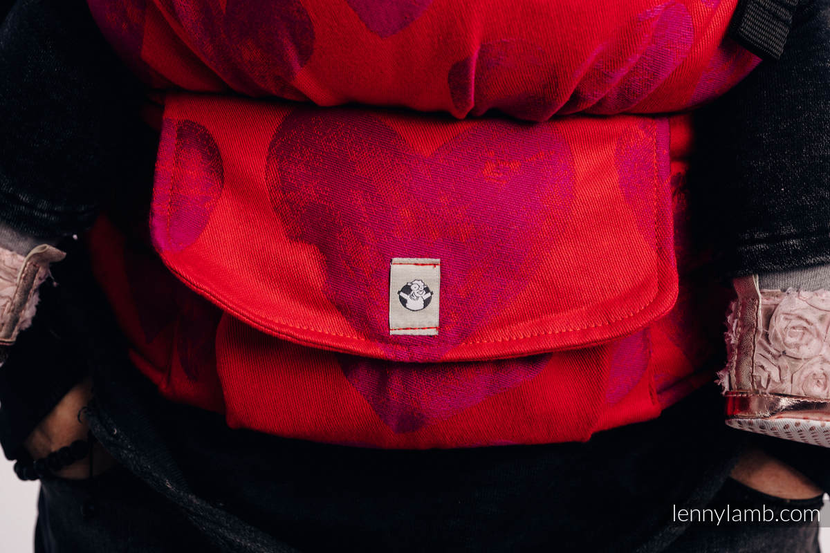 Mochila LennyUp, talla estándar, tejido jaquard 100% algodón - conversión de fular LOVKA MY VALENTINE #babywearing