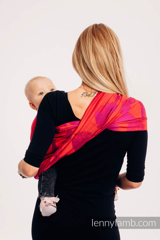 Ringsling, Jacquard Weave (100% cotton) - with gathered shoulder - LOVKA MY VALENTINE - long 2.1m #babywearing