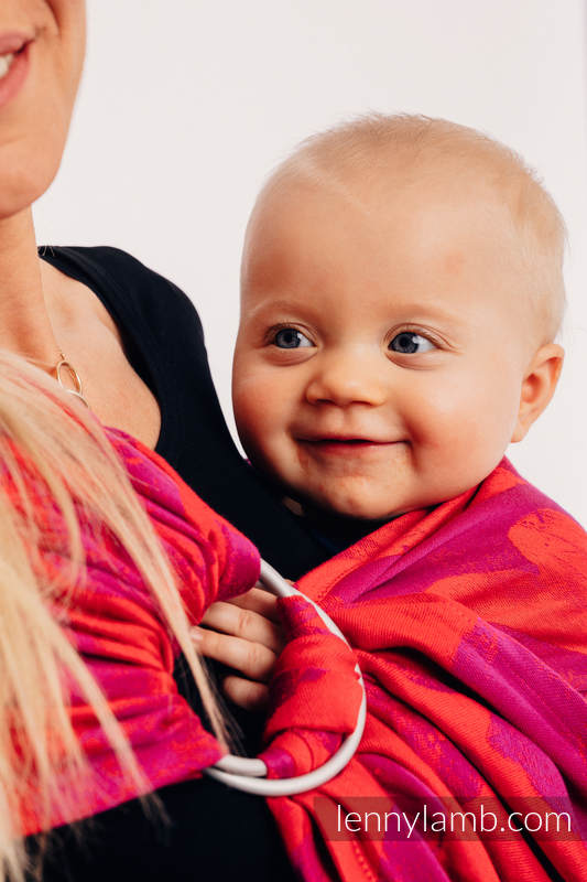 Chusta kółkowa, splot żakardowy, ramię bez zakładek (100% bawełna) - LOVKA MOJA WALENTYNKA - standard 1.8m #babywearing