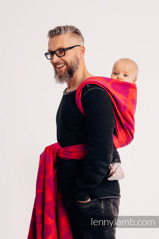 Żakardowa chusta do noszenia dzieci, bawełna - LOVKA MOJA WALENTYNKA - rozmiar L #babywearing