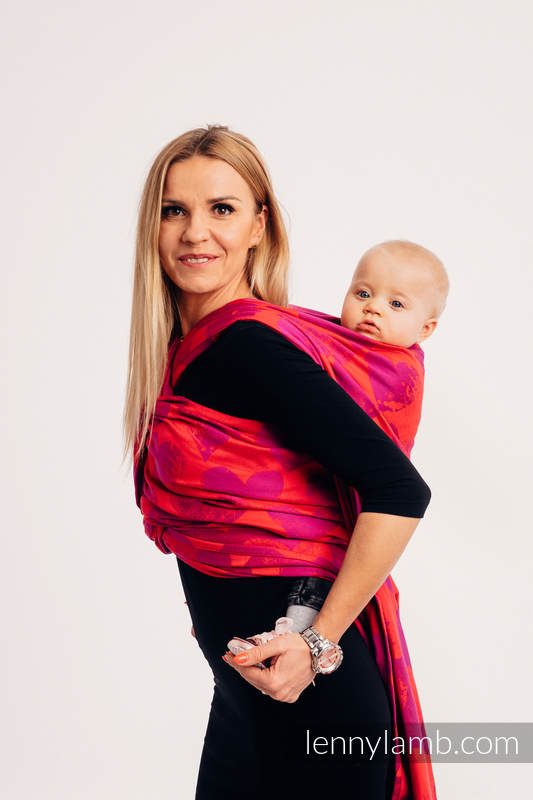 Żakardowa chusta do noszenia dzieci, bawełna - LOVKA MOJA WALENTYNKA - rozmiar M #babywearing