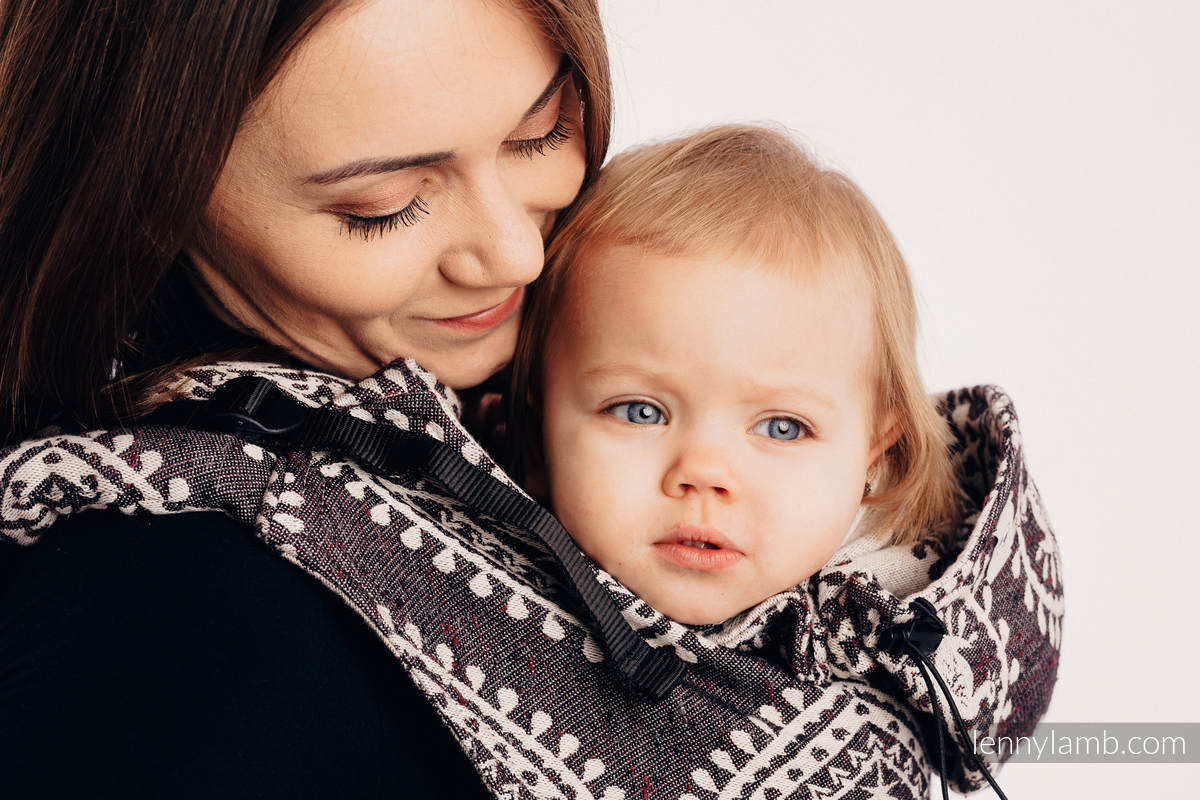 Mochila ergonómica, talla Toddler, jacquard (74% algodón, 26% seda) - FOLK HEARTS - NOSTALGIA - Segunda generación #babywearing